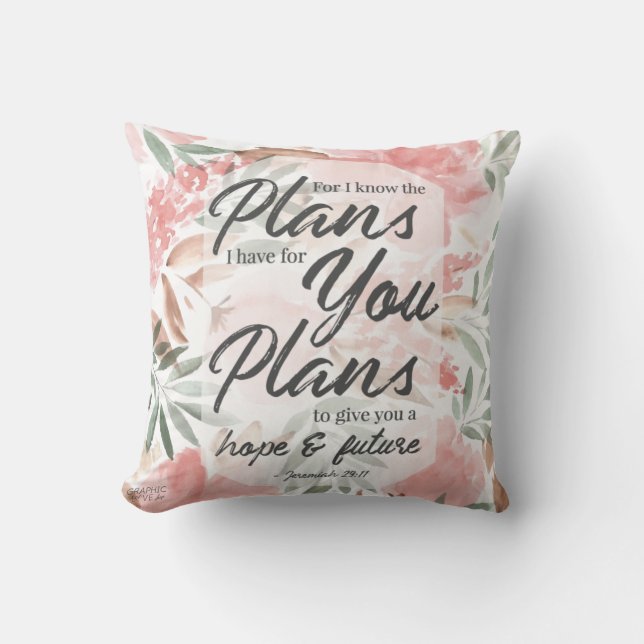 Jeremiah 29:11 Schrift: GraphicLoveShop Kissen (Vorderseite)