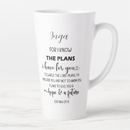 Jeremiah 29:11 Skriptbibliotheksverse mit Namen Milchtasse