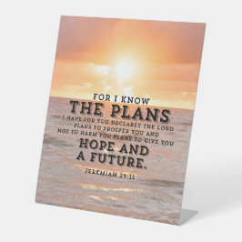 Jeremiah 29:11 Sonnenaufgang am Strand Sockelschild