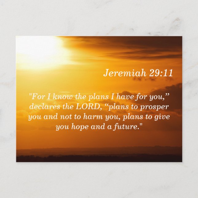 Jeremiah 29 11 Sunset Scripture Memory Card Postkarte (Vorderseite)