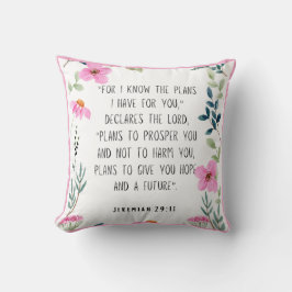 Jeremiah 29:11 Throw Pillow in Pink Floral Kissen