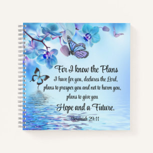 Jeremiah 29:11 Tropische Orchideen Butterfly Bibel Notizbuch
