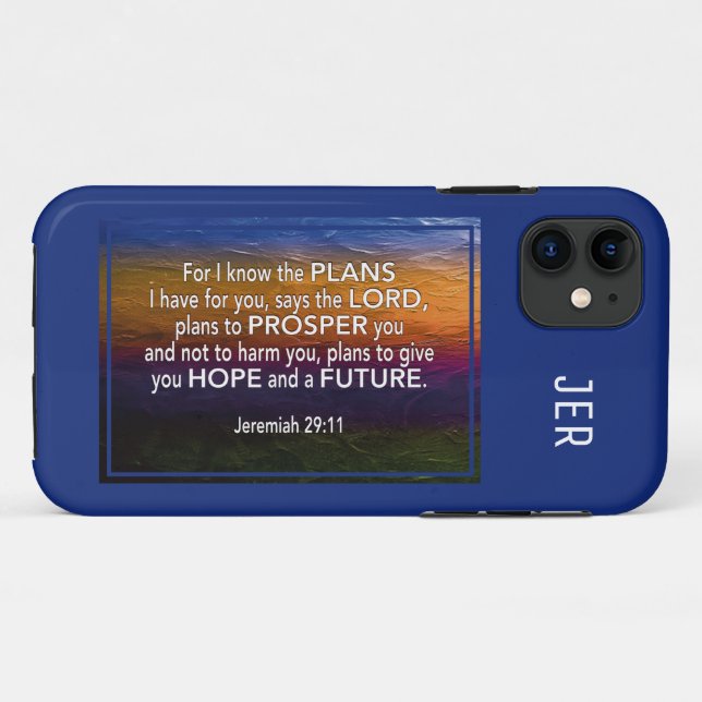 Jeremiah 29:11 | WEIL ICH DIE PLANS Bibel BLAU KEN Case-Mate iPhone Hülle (Rückseite (Horizontal))