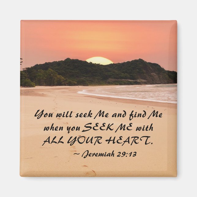 Jeremiah 29:13 Seek Me with all Your Heart Bible Magnet (Vorne)