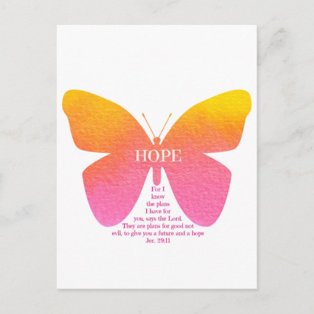 Jeremiah 29 Hope Butterfly Postkarte (Vorderseite)