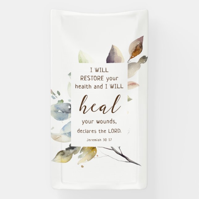 Jeremiah 30 17 Ich heile Ihre Wunden Bibel Verse Banner (Vertikal)