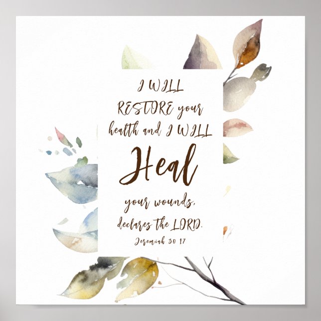 Jeremiah 30 17 Ich werde Ihre Gesundheit Bibel wie Poster (Vorne)