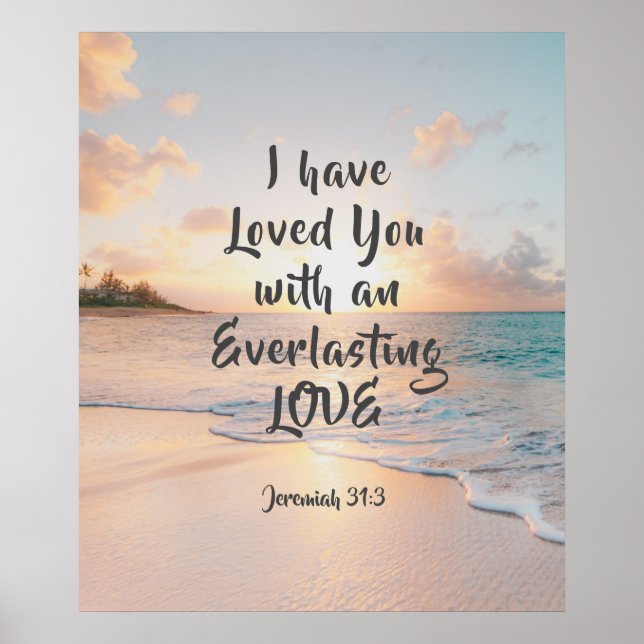 Jeremiah 31:3 Ich habe dich geliebt, Bibel Ocean S Poster (Vorne)