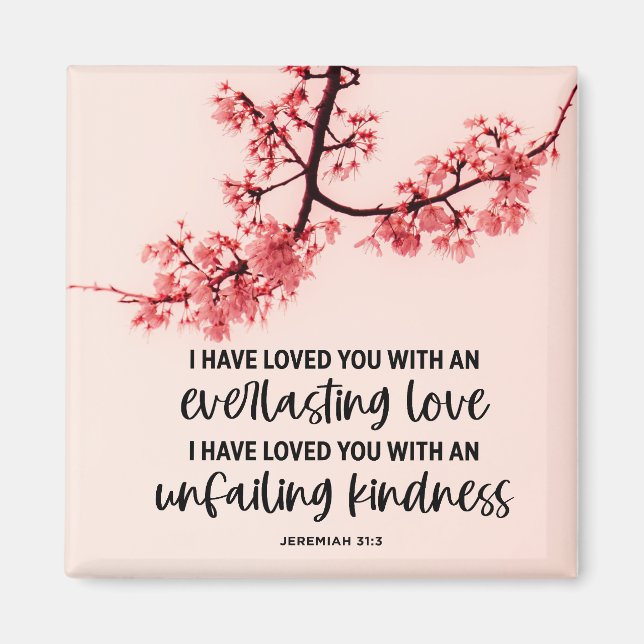 Jeremiah 31:3 Ich habe euch Bibelverse geliebt Magnet (Vorne)