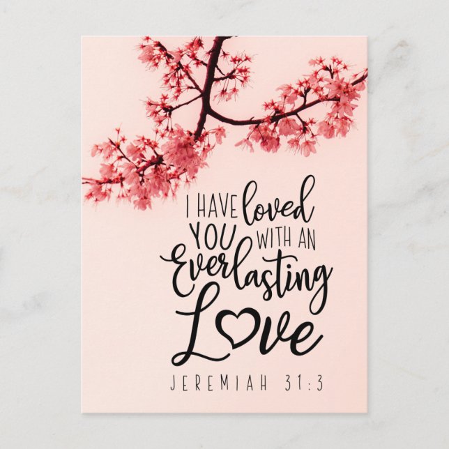 Jeremiah 31:3 Ich habe euch Bibelverse geliebt Postkarte (Vorderseite)