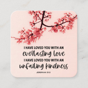 Jeremiah 31:3 Ich habe euch Bibelverse geliebt Quadratische Visitenkarte