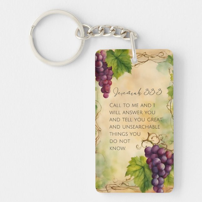 Jeremiah 33:3 Christlich Bibelverse Schlüsselanhänger (Vorderseite)