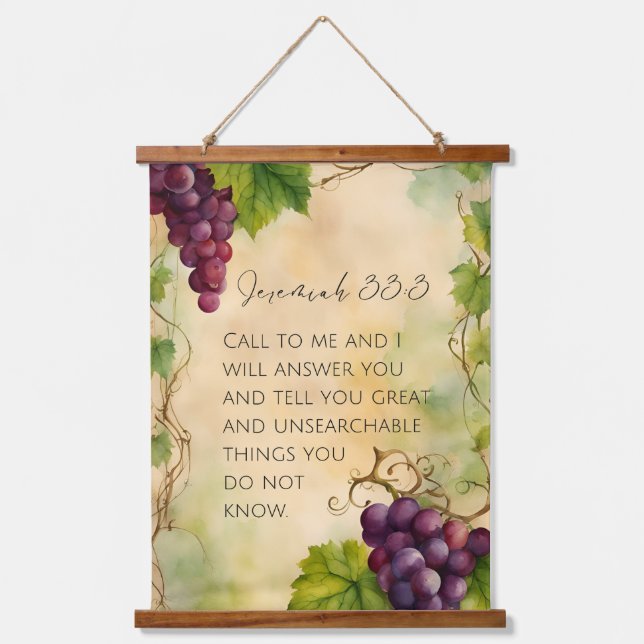 Jeremiah 33:3 Christlich Bibelverse Wandteppich Mit Holzrahmen (Vorderseite)