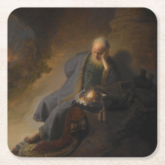 Jeremiah Lamenting the Destruction of Jerusalem Rechteckiger Pappuntersetzer