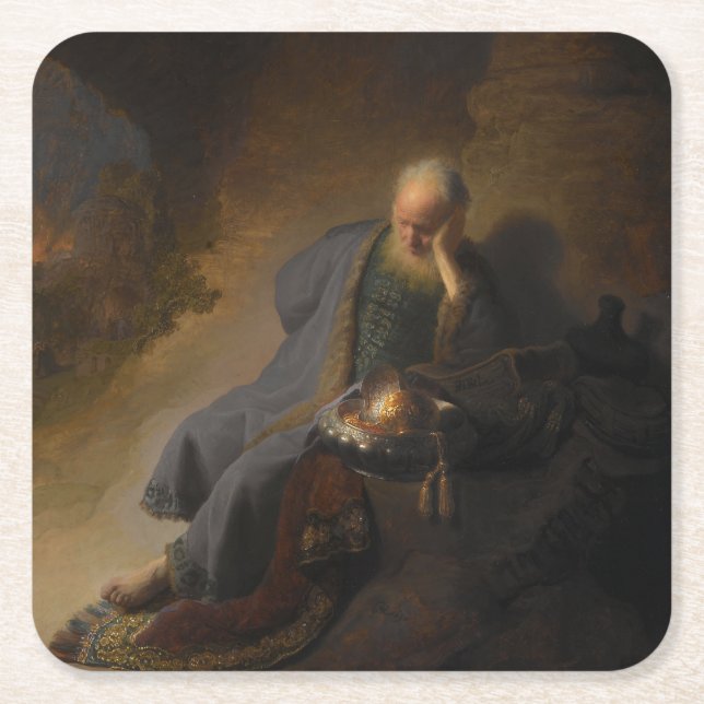 Jeremiah Lamenting the Destruction of Jerusalem Rechteckiger Pappuntersetzer (Vorderseite)