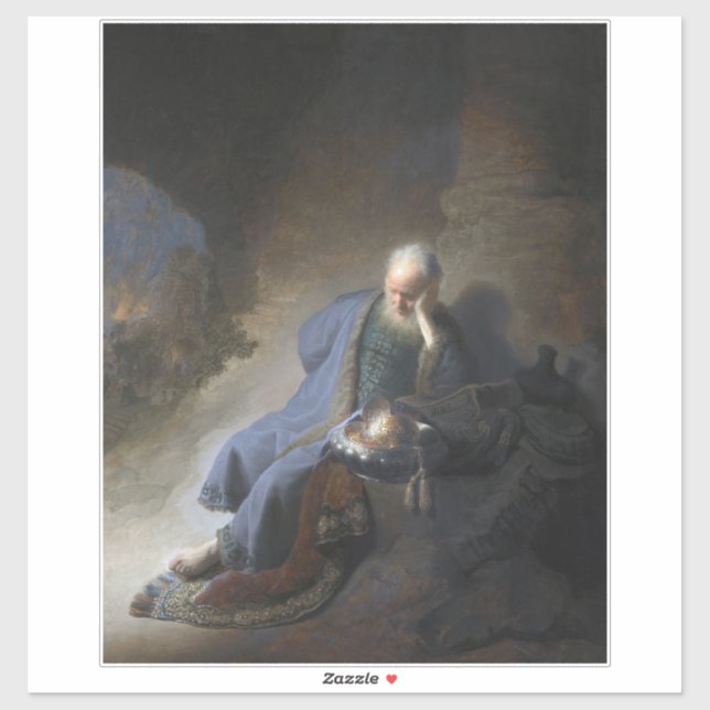 Jeremiah Lamenting über den Fall Jerusalems, Rembr Aufkleber (Blatt)