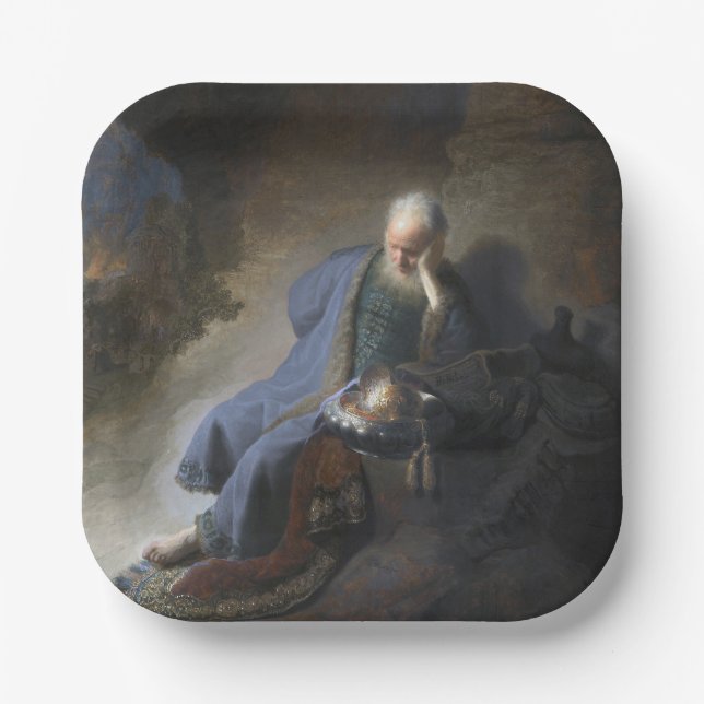 Jeremiah Lamenting über den Fall Jerusalems, Rembr Pappteller (Vorderseite)