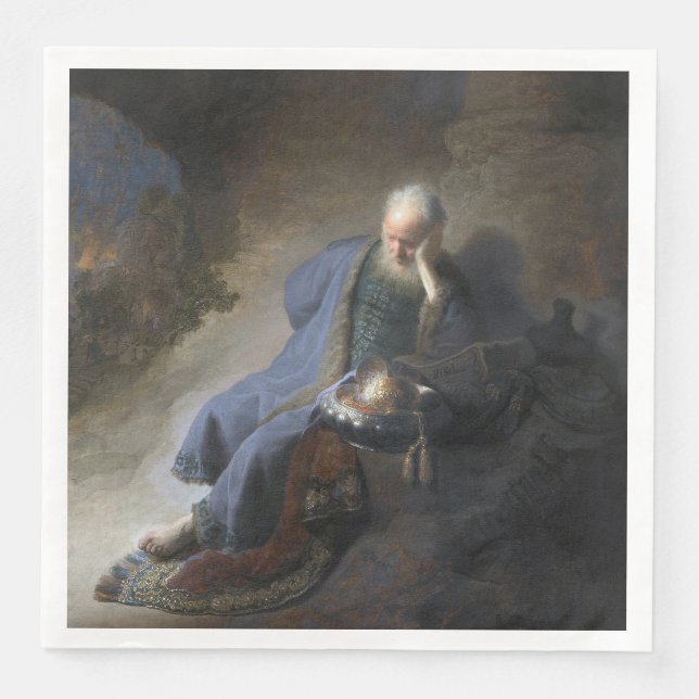Jeremiah Zerstörung Jerusalem Bibel Rembrandt Serviette (Vorderseite)