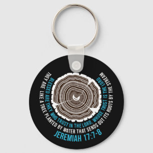 Jeremias-17:7 - 8 Baum-Ringe Schlüsselanhänger
