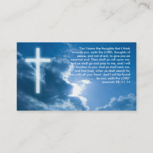 Jeremias 29; 11- 14% pipe% blaues christliches visitenkarte