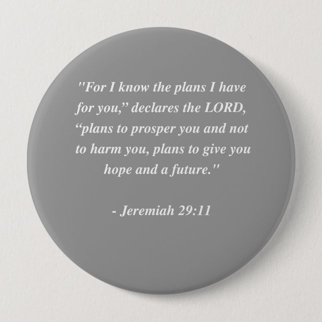 JEREMIAS-29:11 Bibel-Vers Button (Vorderseite)
