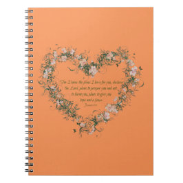 Jeremias-29:11 Blumen-Herz-Spirale-Foto-Notizbuch Notizblock