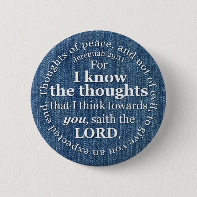 Jeremias-29:11 KJV Denim-Bibel-Vers-Zitat Button (Vorderseite)