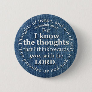 Jeremias-29:11 KJV Denim-Bibel-Vers-Zitat Button