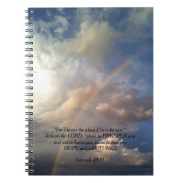 Jeremias-29:11 Regenbogen-Notizbuch Notizblock
