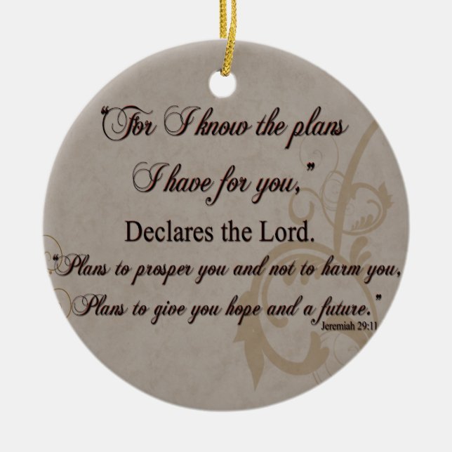 Jeremias-29:11 Schrifts-Geschenk Keramikornament (Vorne)