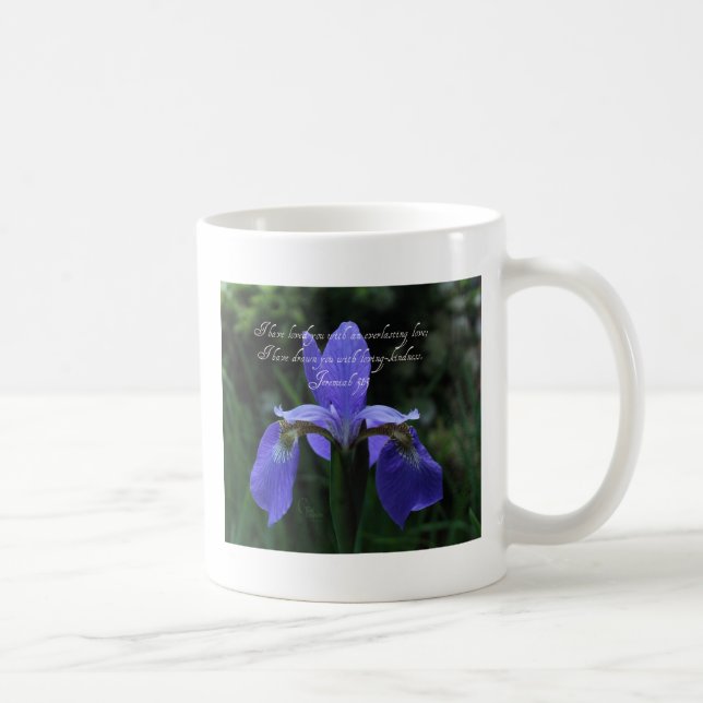 Jeremias-31:3 Königsblau-Iris Kaffeetasse (Rechts)