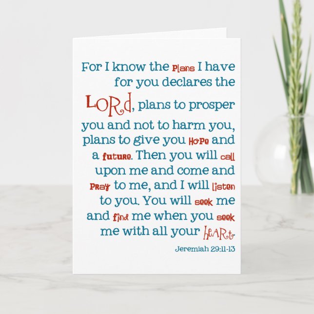 Jeremias-Plan-christliche Bibel-Zitat-Karte Karte (Vorderseite)