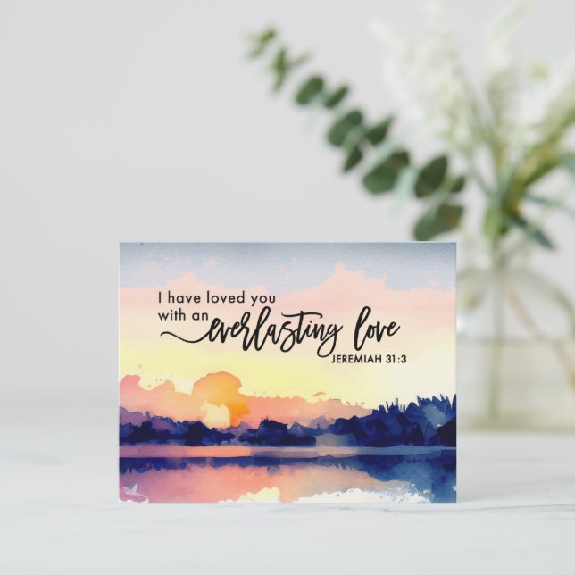 Jérémie 31:3 Je vous ai aimés Carte Bible Plat (Debout devant)