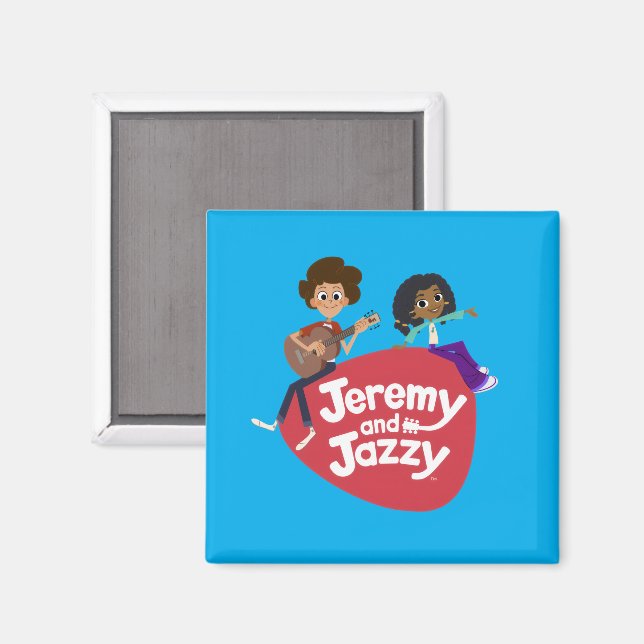 Jeremy and Jazzy Button Magnet (Vorderseite/Rückseite)