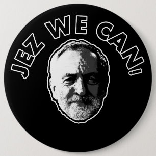 Jeremy Corbyn "Jez können wir" Abzeichen schwärz Button