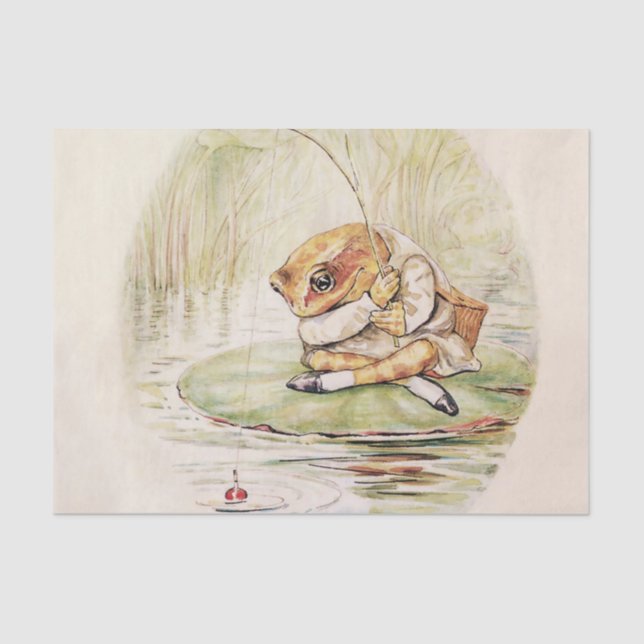 "Jeremy Fisher on a Lilypad" von Beatrix Potter Seidenpapier (Vorderseite)