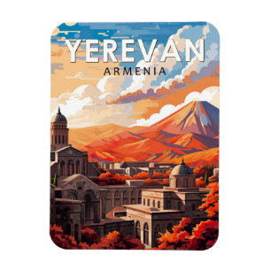 Jerewan Armenien Reise Kunst Vintage Magnet
