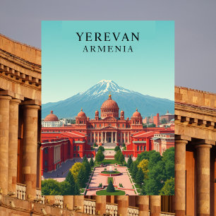 Jerewan, Armenien Vintage-Reisekunst Postkarte