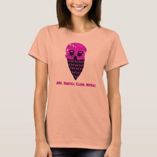 Jerk, Snatch, sauber, wiederholen Ladys Skull Burn T-Shirt