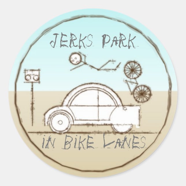 Jerks-Park in Fahrradwegen Runder Aufkleber (Vorderseite)