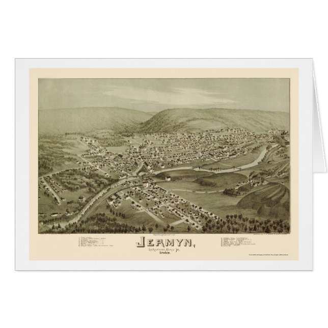 Jermyn, carte panoramique de PA - 1889 (Devant horizontal)