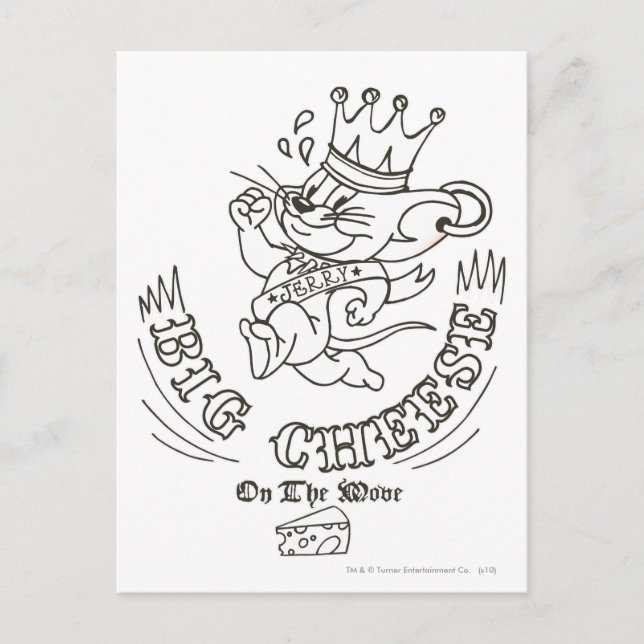 Jerry Big Cheese auf dem Mond 1 Postkarte (Vorderseite)