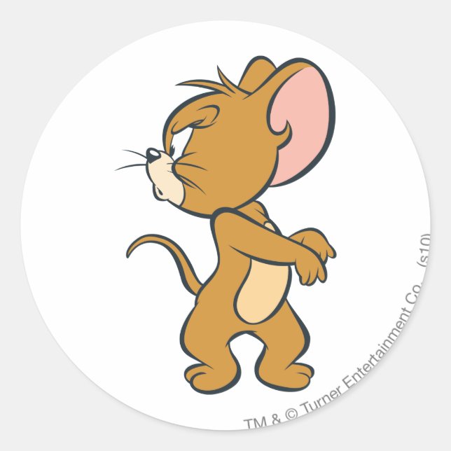 Jerry Blioking Back Annoyed Runder Aufkleber (Vorderseite)