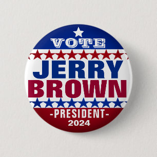 Jerry Brown für den Präsidentschaftswahlknopf 2024 Button
