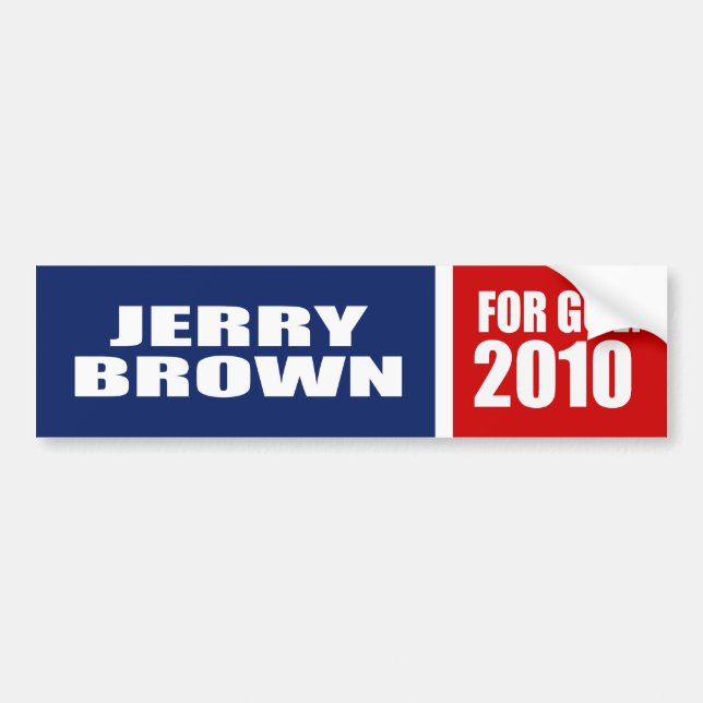 JERRY BROWN FÜR GOUVERNEUR AUTOAUFKLEBER (Vorne)
