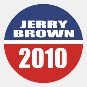 JERRY BROWN FÜR GOUVERNEUR RUNDER AUFKLEBER
