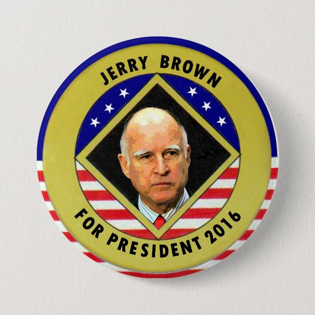 Jerry Brown für Präsidenten 2016 Button (Vorderseite)