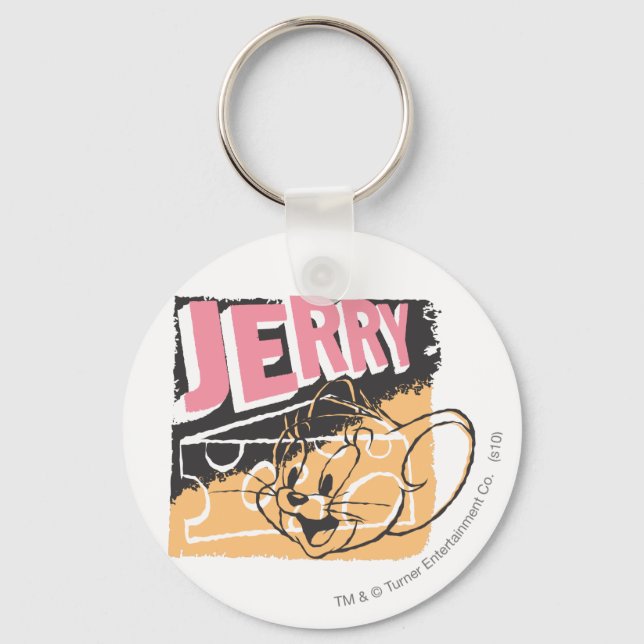 Jerry Face über Käse Schlüsselanhänger (Vorderseite)