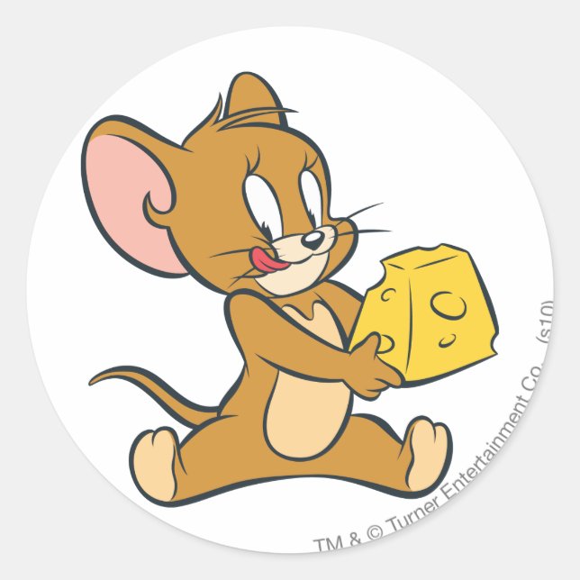 Jerry mag seinen Käse Runder Aufkleber (Vorderseite)
