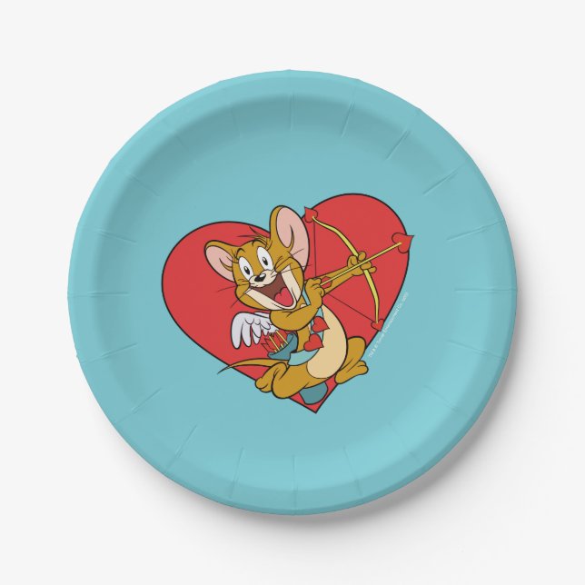 Jerry Mouse als Valentine Cupid Pappteller (Vorderseite)